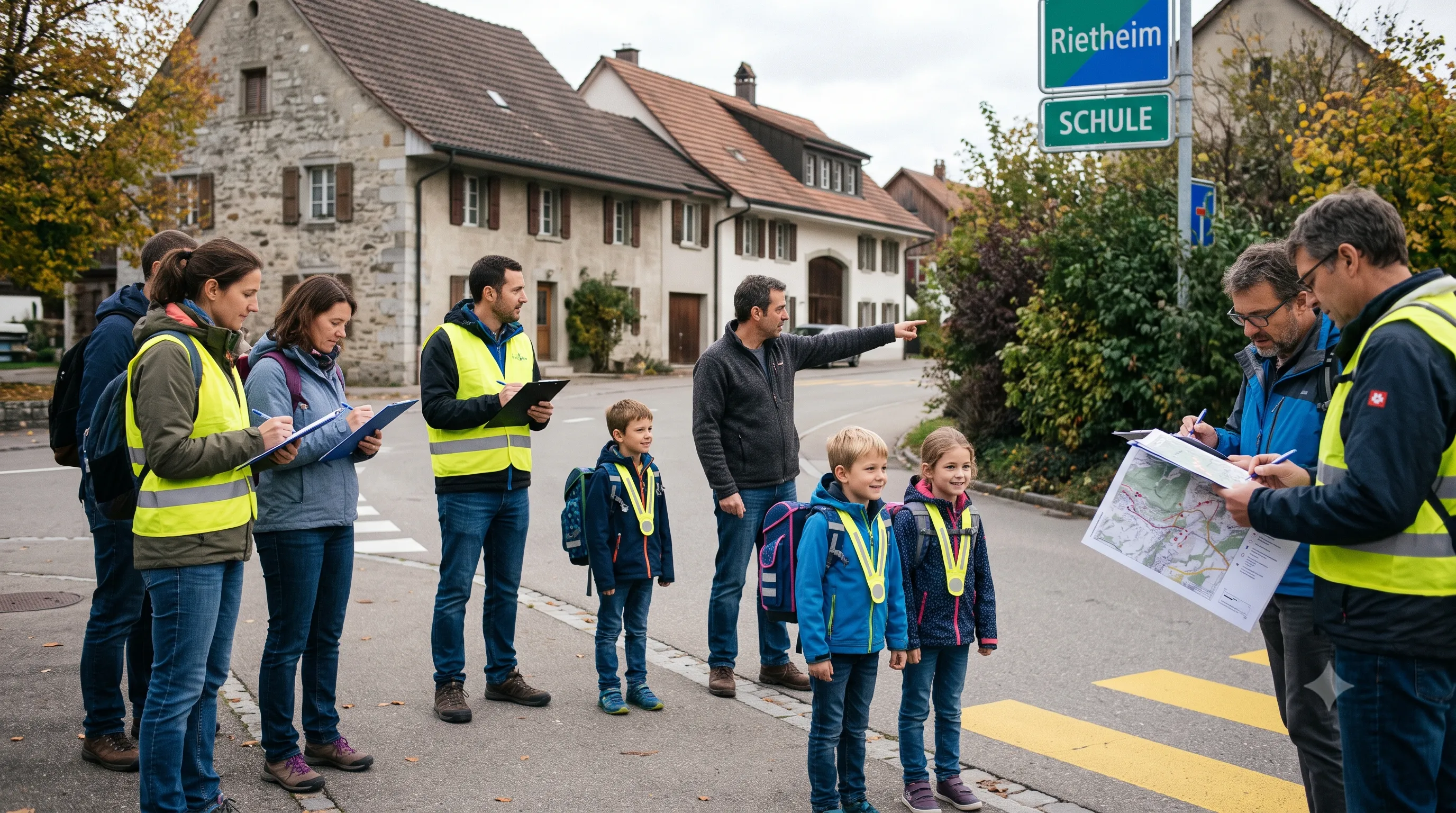 Kinder am Zebrastreifen